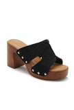 Trendy comfortable wedge heel mules KA-78