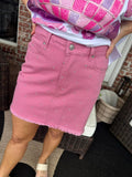 Pink Denim Skirt