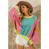 STRIPE MIXED AND MATCH LOOSE FIT TOP