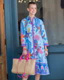 Missy Tote Natural Hot Pink