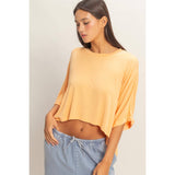 Relaxed High-Low Batwing Sleeve Top