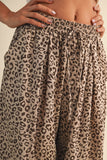 IP1494-A LEOPARD GAUZE RELAXED FIT BALLOON PANTS