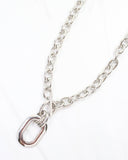 Francey Gold Oval Pendant Necklace Silver