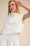 Mock Neck Balloon Top