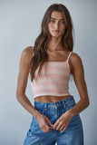 S1304N | Knit Striped Seamless Cami Strap Reversible Top