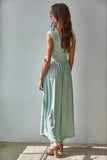 L9334 | Knit Polyester Spandex Open Back Wide Leg Jumpsuit