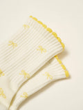 Mini Bow Petal Grip Sock [Butter], Pilates Socks