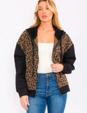 Leopard Print Zip Up Jacket