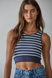 S1107 | Knit Seamless Ribbed Striped Racerback Brami