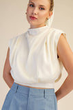 High Neck Back Zipper Top
