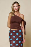 One shoulder Bow Detail Top
