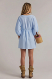 D4389 V-neck Lantern Sleeve Babydoll Dress