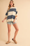 8417FN Polly Color Block Top