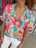 Sadie Abstract Blouse