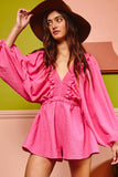 R5268 Ruffled Solid Woven Romper