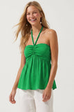 Silky Beaded Halter Top