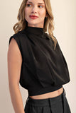 High Neck Back Zipper Top