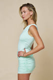 One Shoulder Bodycon Mini Dress With Draping Detail
