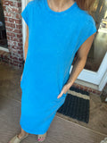 Blue Comfy Midi Dress