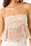 SPRING FLOWER PRINT CAMI BACK TIE TOP