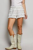 Floral Smocked Ruffle Tiered Shorts