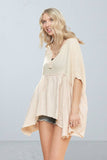 OVERSIZED MINERAL WASHED FLARE TOP - RET3482