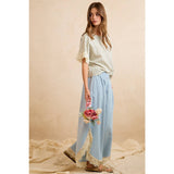 WIDE LEG CROCHET LACE WITH TULIP HEM JEANS