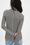 Stripe Turtleneck basic top fitted tee long sleeve top