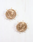 Anna Kate Coin Earring Worn Gold