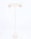 Caprice Clover and Pearl Stud Worn Silver