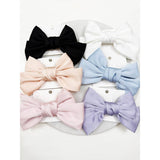 Double Layer Soft Tone Satin Bow Hair Clips