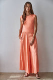 L9334 | Knit Polyester Spandex Open Back Wide Leg Jumpsuit