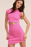 Ribbed Knit Bodycon Cut Out Mini Dress