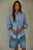 L8287 | Woven Cotton Polyester Striped Buttondown Shirt