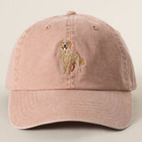 Golden Retriever Embroidered Pigment Dyed Baseball Cap