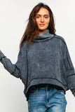 MINERAL WASH THUMBHOLE KNIT TOP