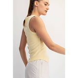 MINERAL WASHED COTTON RIB SLEEVELESS TANK