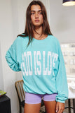 T1770-GOD | 'GOD IS LOVE' Print Oversized Graphic Top