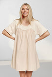 DROP SHOULDER BABYDOLL DRESS - RED3499
