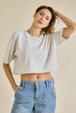 Cropped Garment Wash T-Shirt