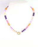 Iris Beaded Necklace Purple Orange