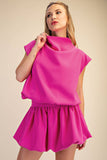 Mock Neck Balloon Top