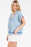 GINGHAM KNIT BUTTON UP CARDIGAN