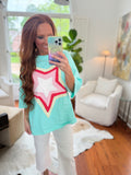 Jade Star Patch Oversized Top