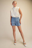 High Neck Back Zipper Top