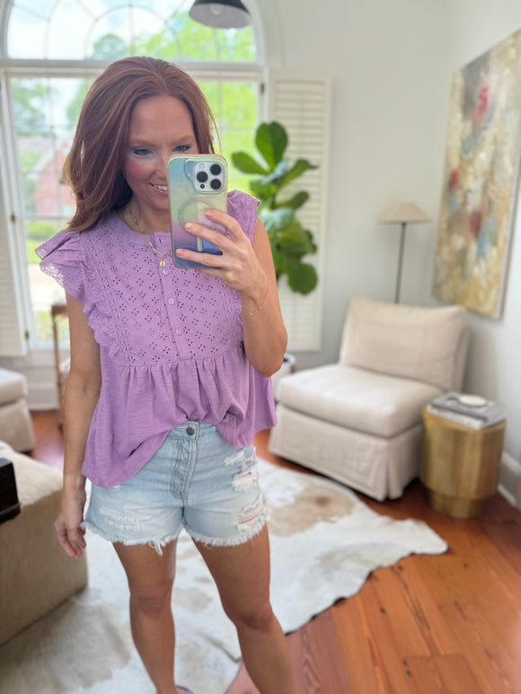 Lavender Eyelet Top