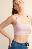 RECYCLED BUTTER CROSSBACK BRA TOP
