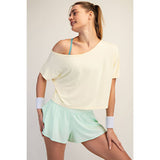 VISCOSE MODAL CROPPED OFF SHOULDER TOP