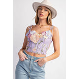 3D FLOWER EMBROIDERY TANK TOP