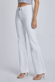 WV38728WHT-1 White 2 Button Mid Rise Flare